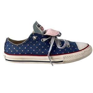 Converse Junior Polka Dot Double Tongue Perforated Chuck Taylors Size 3